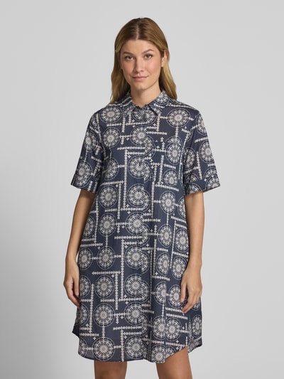 Marc O'Polo Relaxed Fit Hemdblusenkleid aus Baumwoll-Voile Dunkelblau 4