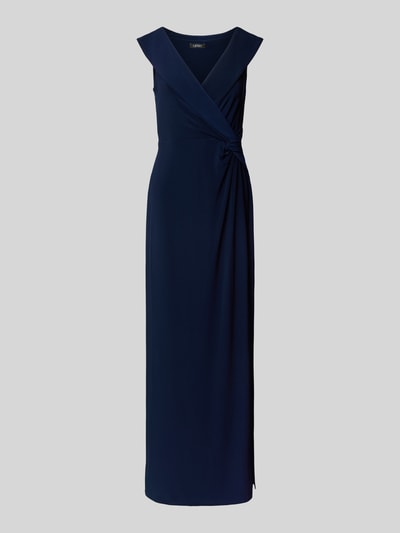 Lauren Ralph Lauren Abendkleid mit V-Ausschnitt Modell 'LEONIDAS' Marine 2
