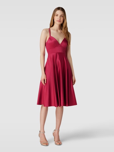 Jake*s Cocktail Cocktailkleid mit gekreuzten Spaghettiträgern Fuchsia 4