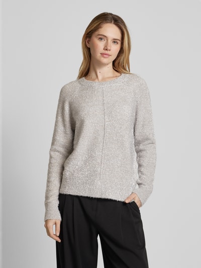 Christian Berg Woman Strickpullover aus Viskose mit Effektgarn Silber 4