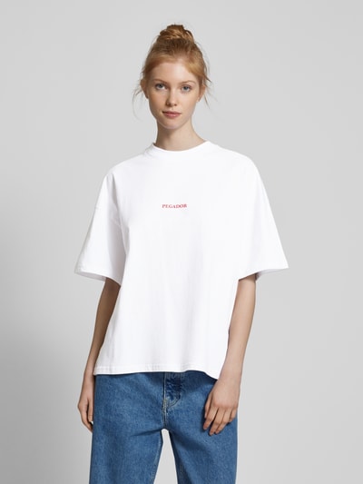 Pegador Oversized T-shirt met labelprint, model 'REYNA' Wit - 4