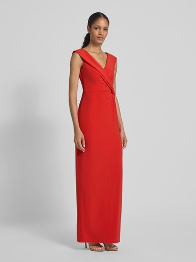 Lauren Ralph Lauren Abendkleid mit V-Ausschnitt Modell 'LEONIDAS' Rot 1