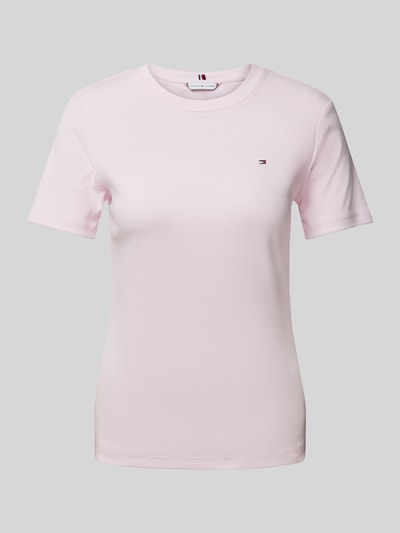 Tommy Hilfiger Slim Fit T-Shirt mit Label-Detail Rosa 2