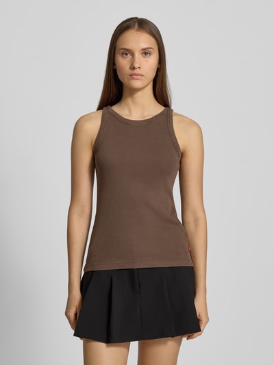 Levi's® Top z drobnym prążkowaniem model ‘ESSENTIAL’ Średniobrązowy 4