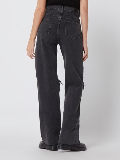 Review Wide leg high rise jeans met stretch Zwart - 5