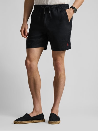 Polo Ralph Lauren Leinenshorts mit Tunnelzugbund und Logo Stitching Black 4