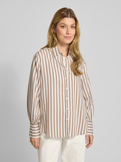 Brax Bluzka koszulowa o kroju regular fit ze sportowym mankietem model ‘Vic’ Szarobrązowy 4