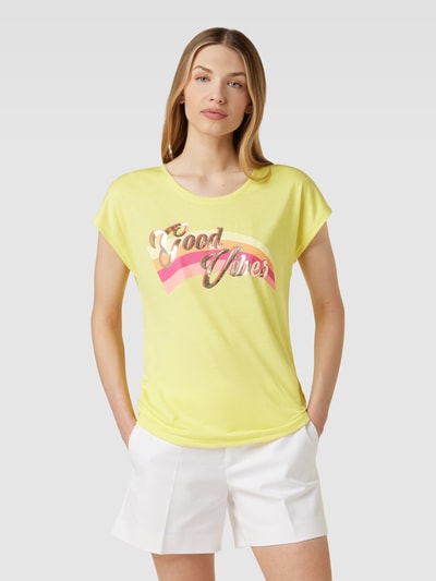 Montego T-Shirt mit Statement-Print Pastellgelb 4