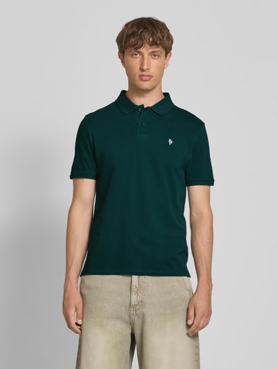 REVIEW Koszulka polo o kroju regular fit z wyhaftowanym logo Ciemnozielony 4