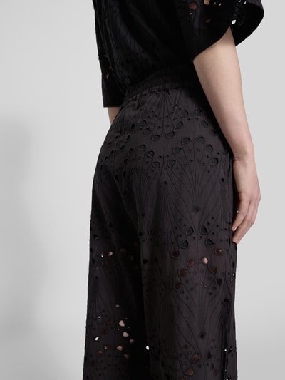 Gestuz High Waist Hose mit Lochstickerei Modell 'baylor' Black 3