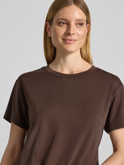 Jake*s Casual regular fit T-shirt van modalmix Donkerbruin - 3