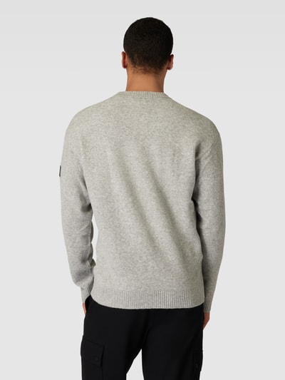 CK Calvin Klein Gebreide pullover met ribboorden Lichtgrijs - 5