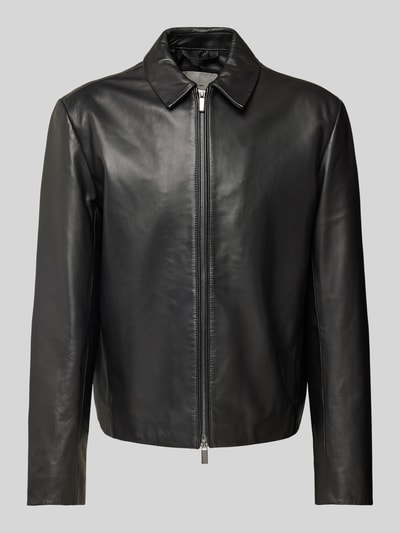 CK Calvin Klein Lederjacke mit Zweiwege-Reißverschluss Black 2