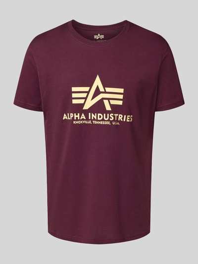 Alpha Industries T-Shirt mit Label-Print Bordeaux 2