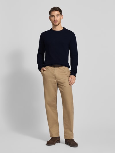 Casual Friday Sweter z dzianiny z mieszanki wełny model ‘KARL’ Granatowy 1