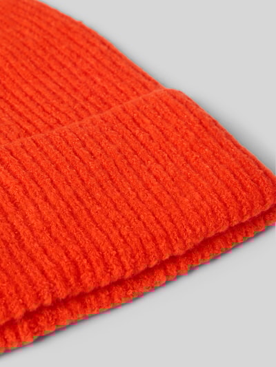ICHI Strickmütze mit breitem Umschlag Modell 'IAIVO' Orange 2