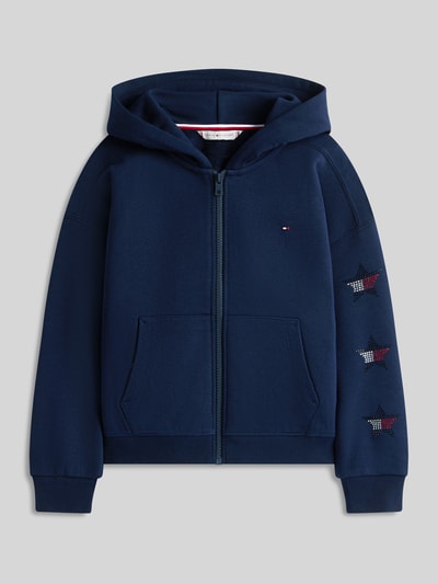 Tommy Hilfiger Teens Bluza rozpinana o kroju regular fit z mieszanki bawełny z aplikacją z logo Granatowy 2