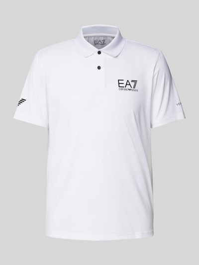 EA7 Emporio Armani Slim fit poloshirt met labelprint Wit - 2