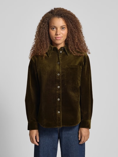 Marc O'Polo Denim Relaxed Fit Hemdbluse aus Baumwoll-Mix Oliv 4