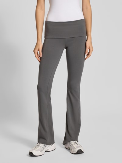 Review Flared Leggings mit elastischem Bund Dunkelgrau 4