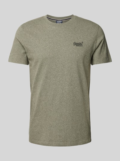 Superdry T-shirt met labelstitching Lichtgroen - 2