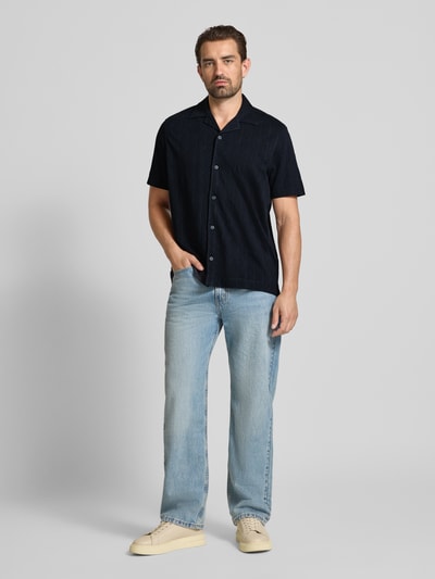 Christian Berg Men Relaxed fit poloshirt van puur biologisch katoen met reverskraag Marineblauw - 1