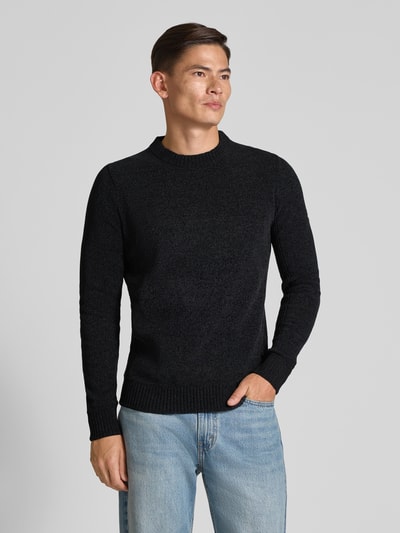 camel active Slim fit pullover in gebreide look, model 'Chinile' Antraciet - 4