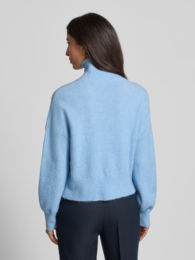 Samsøe Samsøe Strickpullover aus Woll-Mix mit Stehkragen Modell 'NOLA' Hellblau 5