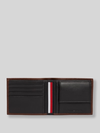 Tommy Hilfiger Portemonnaie aus echtem Leder mit Logo-Tape Dunkelbraun 2
