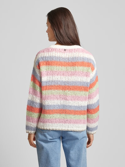 Rich & Royal Gebreide pullover met ronde hals Lichtroze gemêleerd - 5