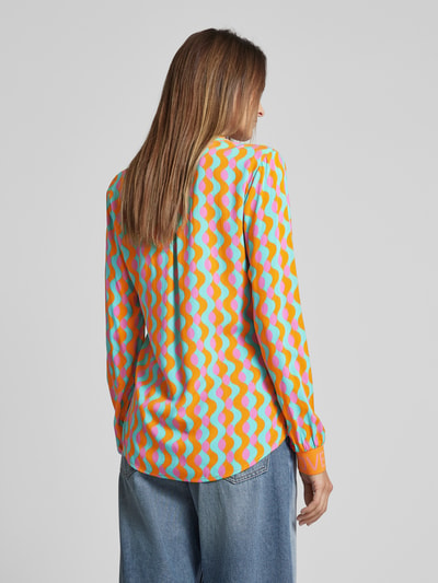 Emily Van den Bergh Blouseshirt van viscose met all-over motief Oranje - 5