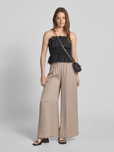 comma Stoffhose mit elastischem Bund Taupe 1