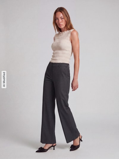 Stehmann Wide Leg Hose mit Gürtelschlaufen Modell 'Fenja' Anthrazit 1