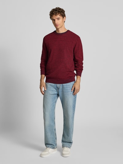 Tom Tailor Regular fit gebreide pullover van zuiver katoen Rood - 1