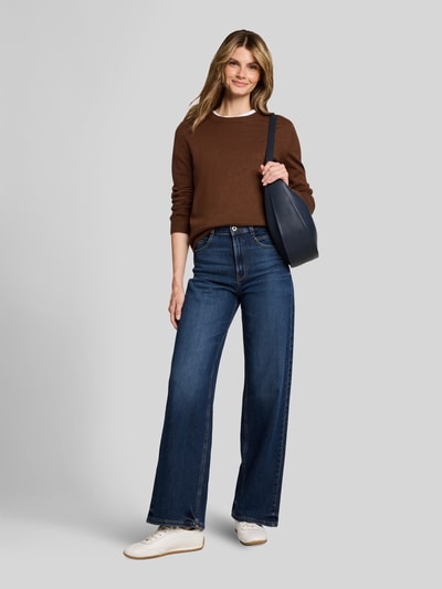 Tom Tailor Pullover aus Kaschmir mit Rippabschlüssen Camel 1