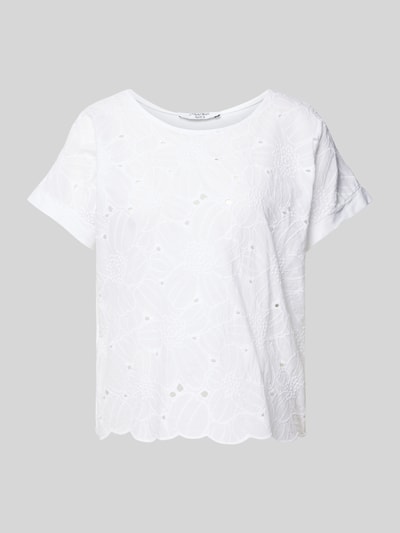 ZABAIONE T-shirt met broderie anglaise, model 'La44rissa' Wit - 2