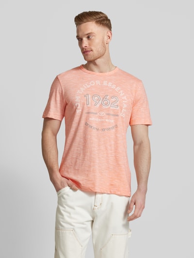 Tom Tailor T-shirt met melangelook Oranje - 4