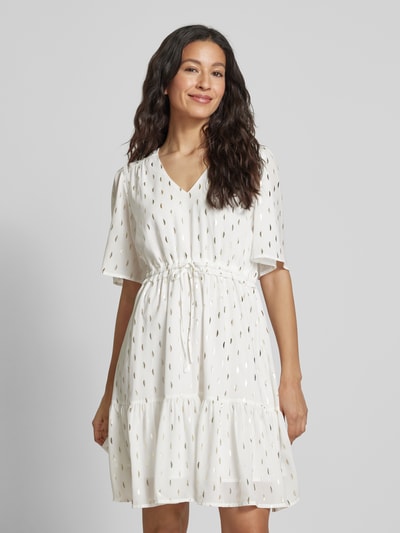Apricot Knielanges Kleid mit V-Ausschnitt Offwhite 4