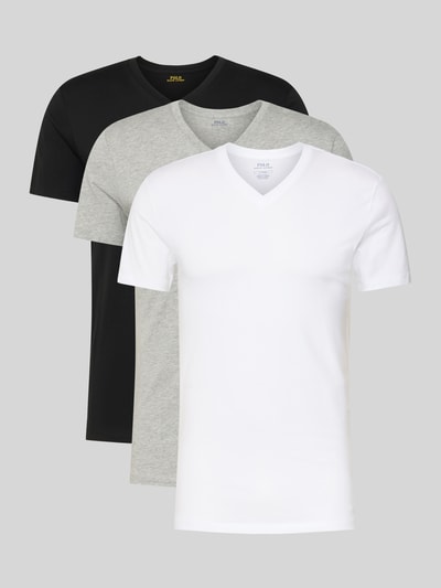 Produktfoto, Slim Fit T-Shirt aus reiner Baumwolle im 3er-Pack von Polo Ralph Lauren Underwear, unifarben, Jersey-Textur, Rundhals, kurzarm