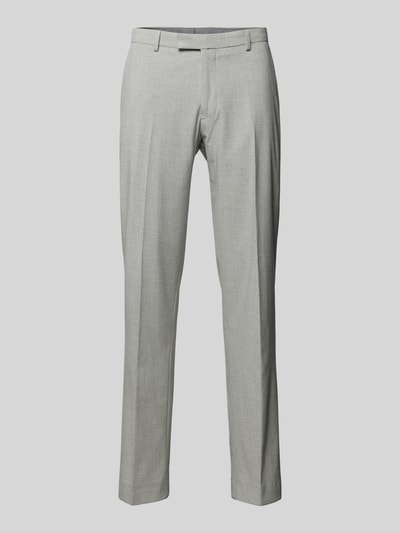 Christian Berg Men Straight leg pantalon van scheerwol met persplooien Middengrijs - 2