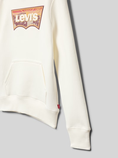 Levi’s® Kids Hoodie met labelprint, model 'ROPE BATWING' Offwhite - 2