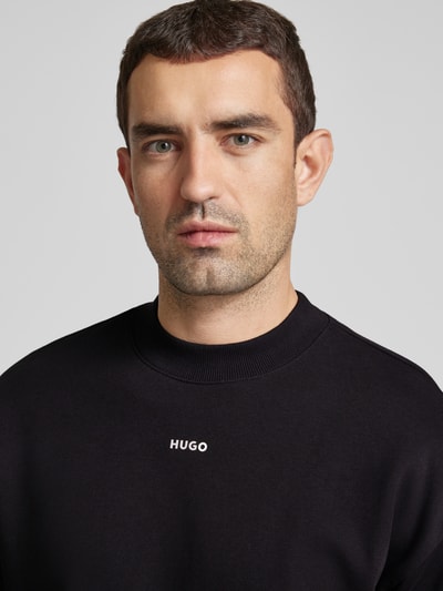 HUGO Sweatshirt mit Label-Schriftzug Modell 'Dapocrew' Black 3