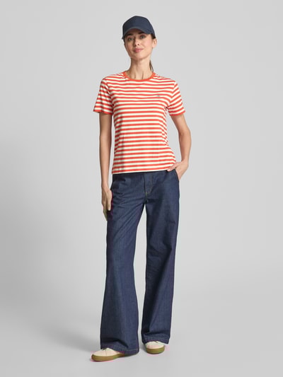 Gant T-shirt met labelstitching Koraal - 1