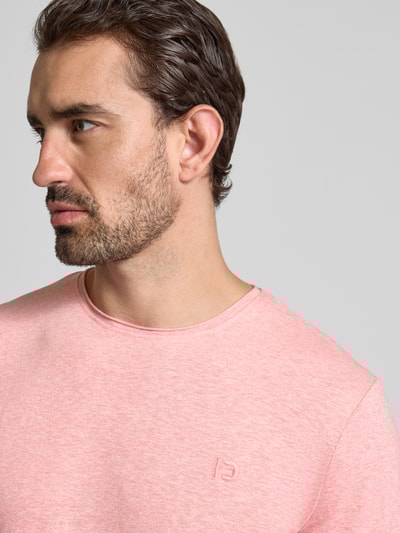 Tom Tailor Denim T-shirt o kroju regular fit z mieszanki bawełny Różowy melanż 3