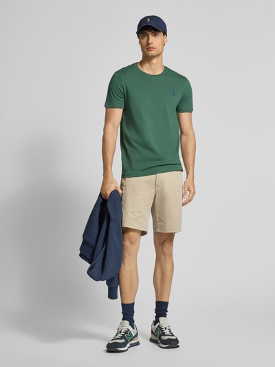 Polo Ralph Lauren Custom Slim Fit T-Shirt mit Label-Stitching Gruen Melange 1