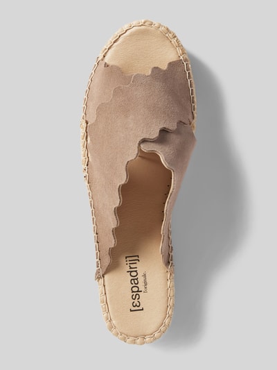 Espadrij Slippers van echt leer, model 'LYON CROISETTE' Beige - 3