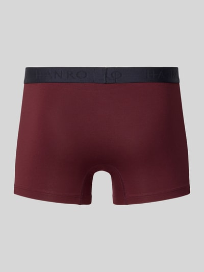 Hanro Boxershort met elastische logo in band in een set van 2 stuks Bordeaux - 3