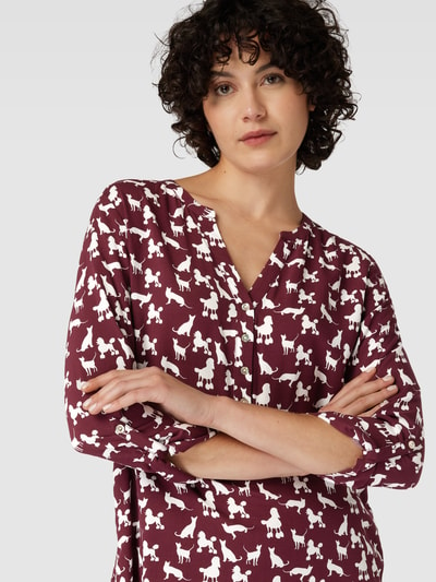 Montego Blouseshirt met all-over motief Bordeaux - 3