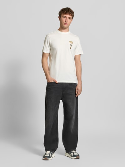 Blend Regular Fit T-Shirt mit Statement-Stitching Modell 'Kameron' Offwhite 1
