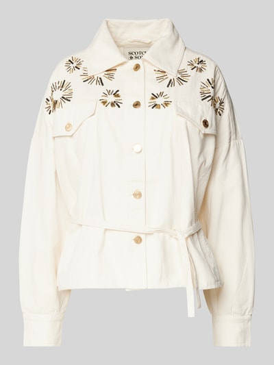 Scotch & Soda Kurtka z perełkami i cekinami Écru 2